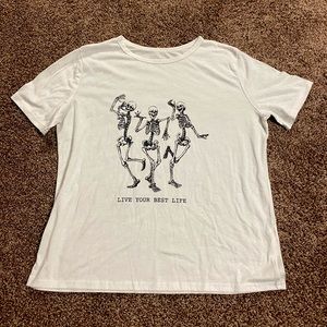 White skeleton shirt from SHEIN size medium